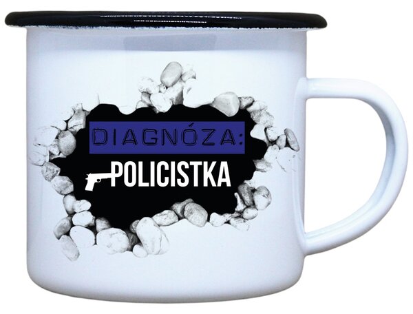 Vtipný plecháček s potiskem policistka Objem: 330 ml