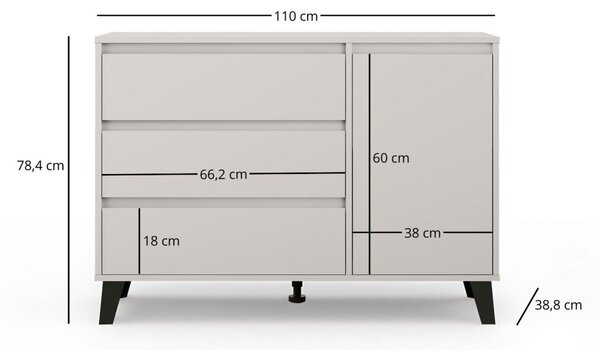 Komoda Borg 1d3s kašmír