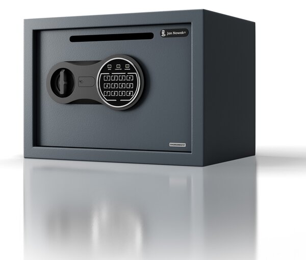 Malý vhazovací trezor na kód, elektronický, na tržbu a obálky, 350x250x250 mm: PIERCE