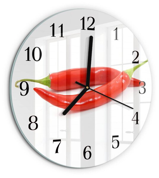 Skleněné nástěnné hodiny Chilli paprička zsoc-fi30-00177245