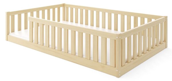 Dětská Montessori postel z masivu borovice BELLA 200x120 cm - bez povrchových úprav