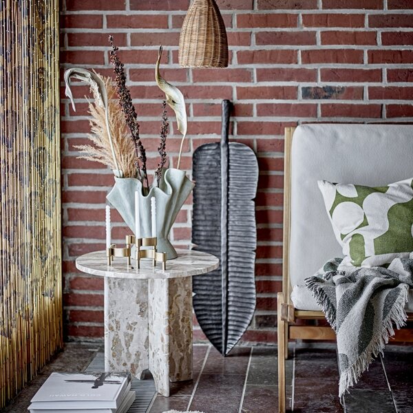 Béžový mramorový odkládací stolek Bloomingville Jasmia 46 cm