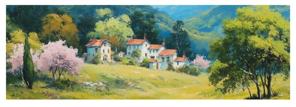 Obraz pohled na horskou vesnici