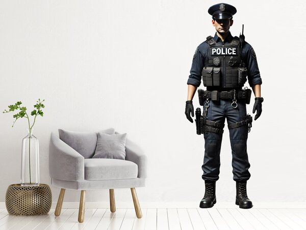 Policista textilní přelepitelná samolepka na zeď arch 18 x 47 cm