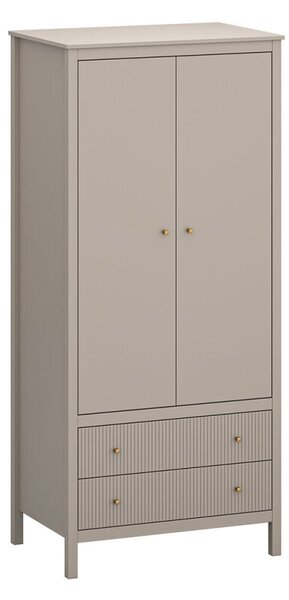 Skříň dvoudveřová se zásuvkami Kleo 91x201x61 cm Taupe