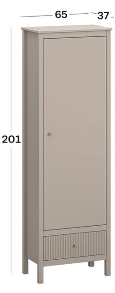 Regál 1d1s (R) taupe Kleo