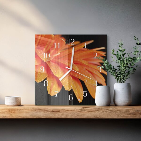 Skleněné hodiny Gerbera zskb-30x30-00084652