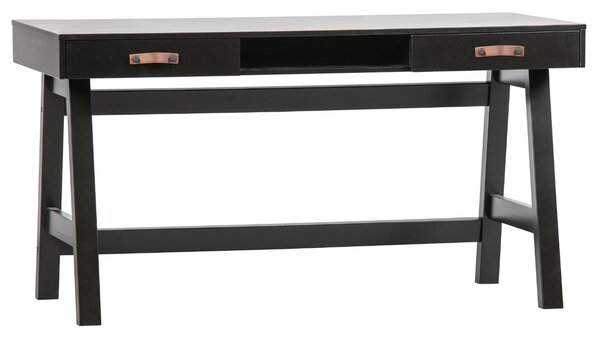 Hoorns Černý borovicový psací stůl Rea 140 x 62 cm