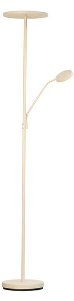 FISCHER & HONSEL LED stojací lampa Sorento, výška 182 cm, na čtení, písková barva, stmívatelný, Krémová / jantar, Obývací pokoj / jídelna, kov, Moderní, Podhledové stropní svítidlo