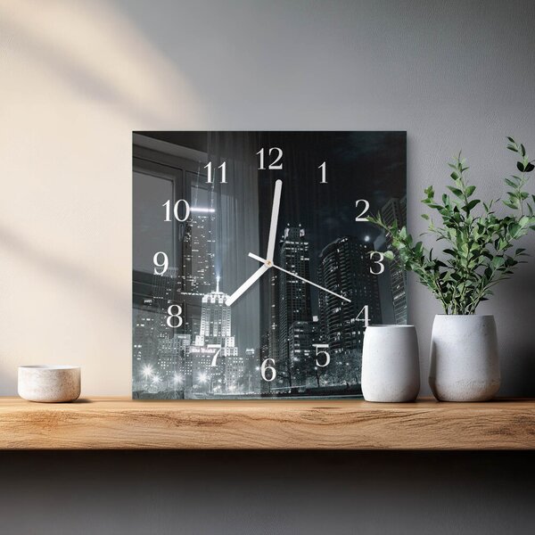 Skleněné hodiny Město zskb-30x30-00084756