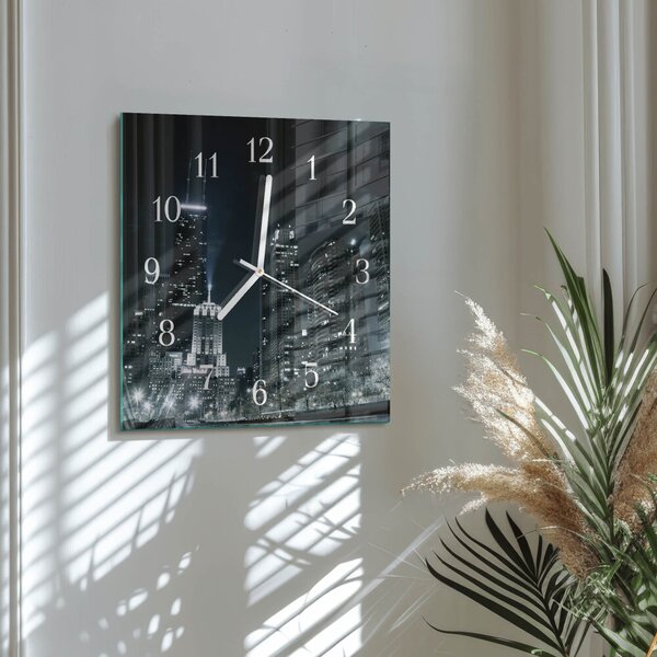 Skleněné hodiny Město zskb-30x30-00084756