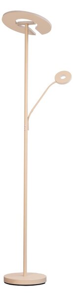 FISCHER & HONSEL LED stojací lampa Dent, písková, 180 cm, kov, 2-flg., stmívatelný, Krémová / jantar, Obývací pokoj / jídelna, kov, Moderní, Lampička na čtení