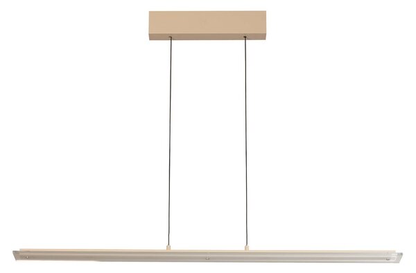 FISCHER & HONSEL LED závěsné světlo Torvi, písková/bílá, délka 115 cm,, stmívatelný, Krémová / jantar, Obývací pokoj / jídelna, kov, Moderní