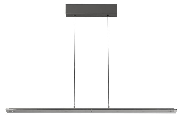 FISCHER & HONSEL LED závěsné světlo Torvi, pískově šedá/kouřově šedá, délka 115 cm,, stmívatelný, Hliník / šedá / zinek, Obývací pokoj / jídelna, kov, Moderní