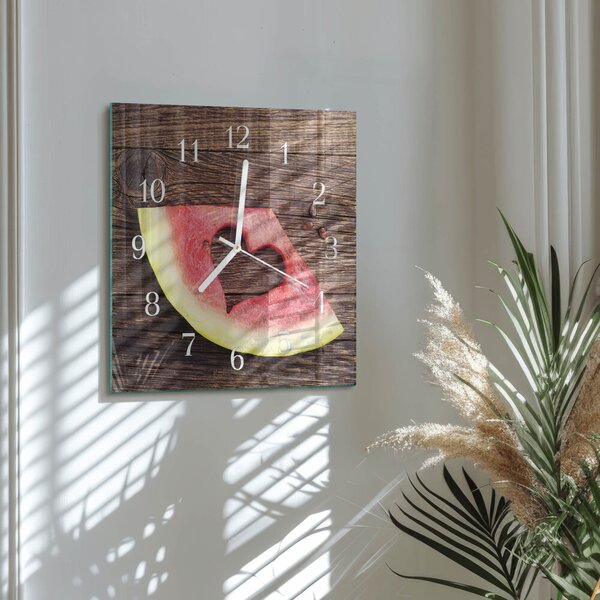 Skleněné hodiny Vodní meloun zskb-30x30-00089731