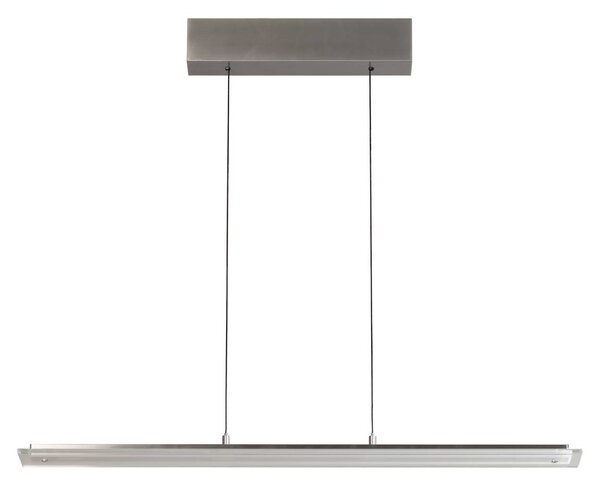 FISCHER & HONSEL Závěsné světlo LED Torvi, délka 135 cm, niklová/bílá,, stmívatelný, Hliník / šedá / zinek, Obývací pokoj / jídelna, kov, Moderní