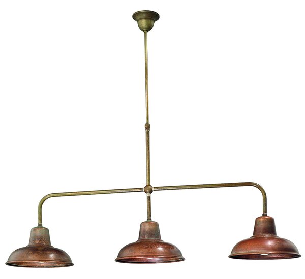 Il Fanale 211.11.OR Contrada, závěsný lustr z mosazi a mědi, 3x15W E27, délka 108cm
