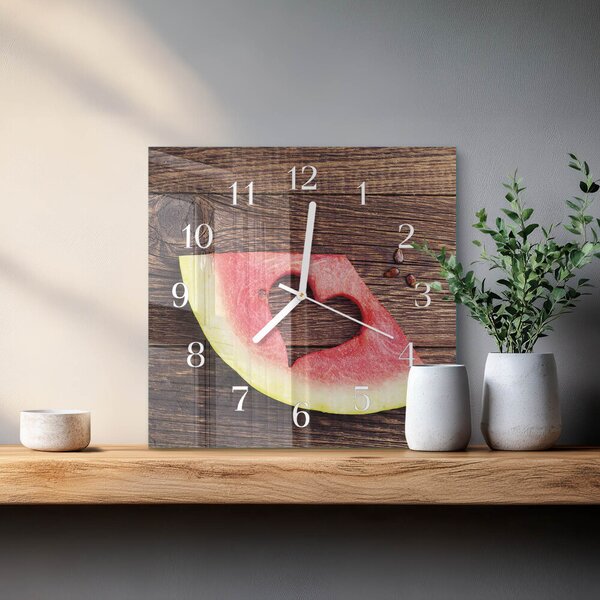 Skleněné hodiny Vodní meloun zskb-30x30-00089731