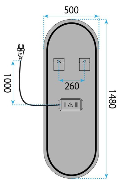 Rea Rea, Zrcadlo LED 150x50cm MOL-OV, HOM-01525