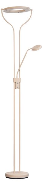FISCHER & HONSEL LED stojací lampa Davos, písková, výška 180 cm, 2-křídlá,, stmívatelný, Krémová / jantar, Obývací pokoj / jídelna, kov, Lampička na čtení