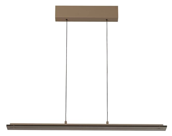 FISCHER & HONSEL Závěsné světlo LED Torvi, greige/kouřově šedá, 88 cm, kov/sklo, stmívatelný, Krémová / jantar, Obývací pokoj / jídelna, kov, Moderní