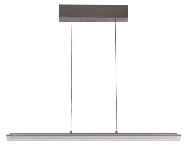 FISCHER & HONSEL Závěsné světlo LED Torvi, pískově šedá/kouřově šedá, 88 cm kov/sklo, stmívatelný, Hliník / šedá / zinek, Obývací pokoj / jídelna, kov, Moderní