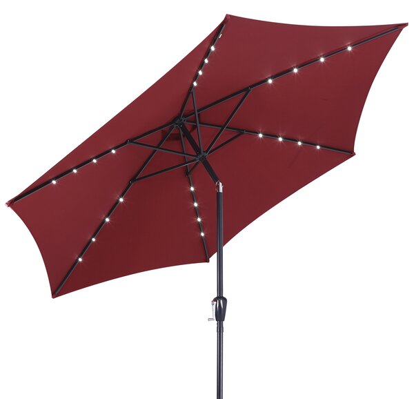 Deuba LED slunečník Florida Ø300 cm - červený