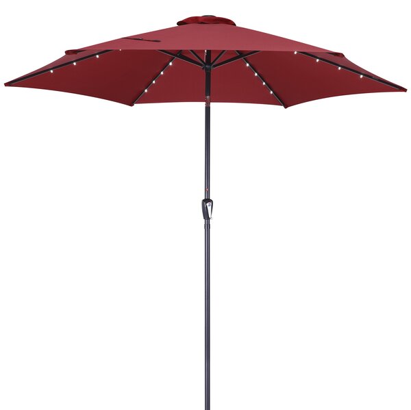 Deuba LED slunečník Florida Ø300 cm - červený