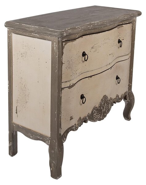 Clayre & Eef Příborník 95x40x82 cm Grau Beige Holz