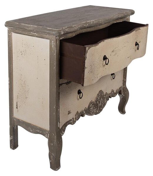 Clayre & Eef Příborník 95x40x82 cm Grau Beige Holz