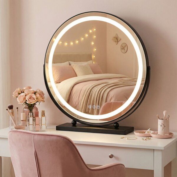 Rea Rea, Zrcadlo LED MAKE-UP Black 50 cm, HOM-12022