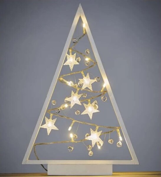 LED Vánoční dekorace 15xLED/2xAA stromeček