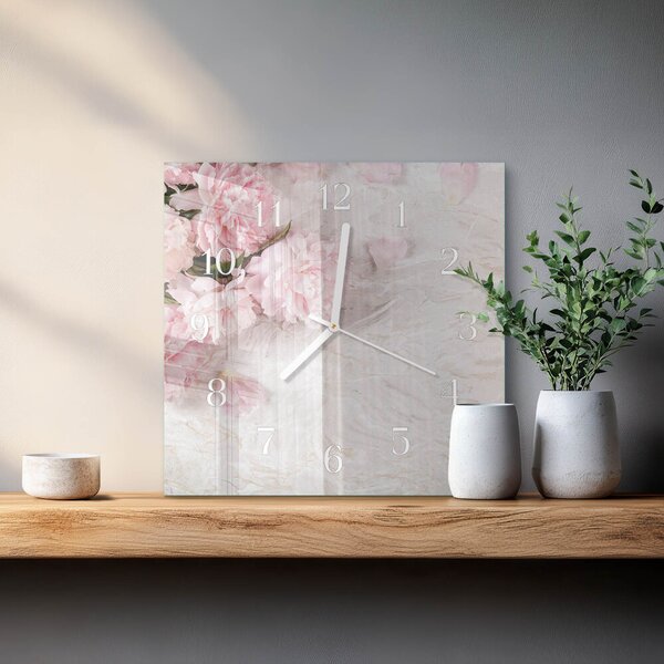 Skleněné hodiny Květiny zskb-30x30-00059546