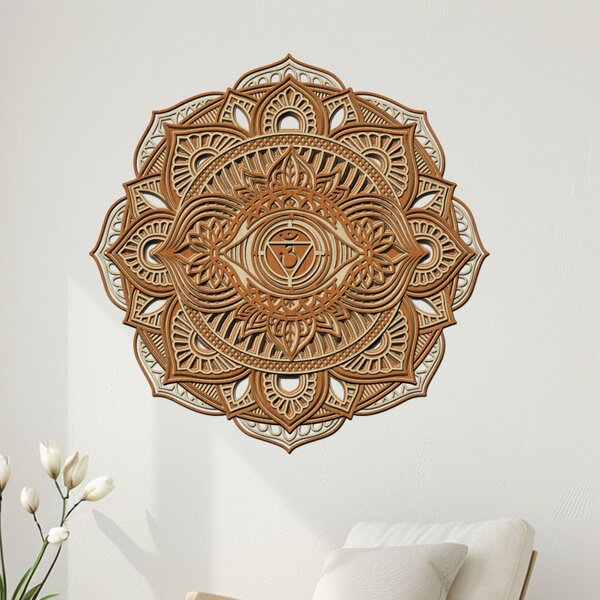 Dřevěná 8 vrstvá mandala ROVNOVÁHY | Rozměry (cm): 60x60 | Zvolte barvu dekoru: Dub zlatý-Wenge