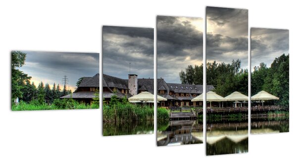 Dům u jezera, obraz (110x60cm)