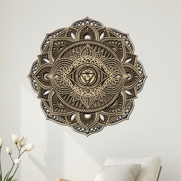 Dřevěná 8 vrstvá mandala ROVNOVÁHY | Rozměry (cm): 60x60 | Zvolte barvu dekoru: Dub zlatý-Wenge