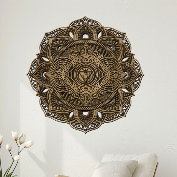 Dřevěná 8 vrstvá mandala ROVNOVÁHY | Rozměry (cm): 60x60 | Zvolte barvu dekoru: Dub zlatý-Wenge