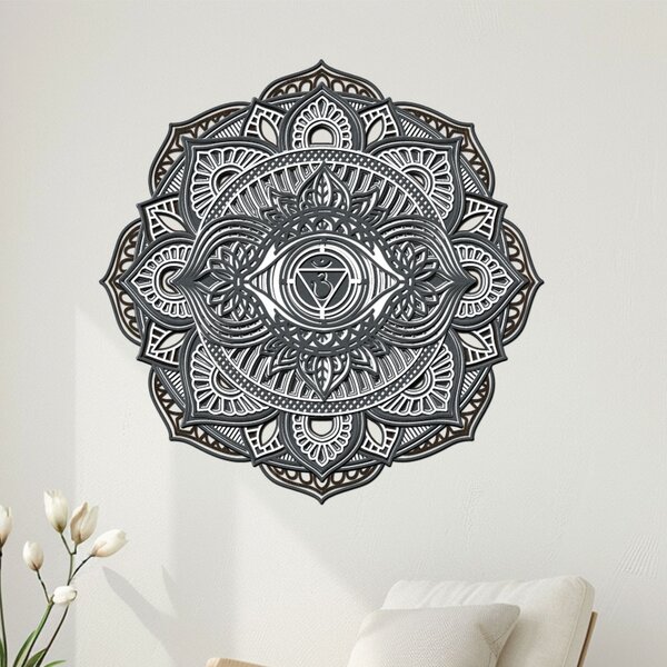 Dřevěná 8 vrstvá mandala ROVNOVÁHY | Rozměry (cm): 60x60 | Zvolte barvu dekoru: Dub zlatý-Wenge