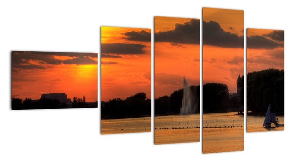 Západ slunce na vodě - obraz na stěnu (110x60cm)