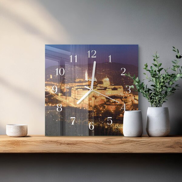 Skleněné hodiny Město Budapešť zskb-30x30-00082639