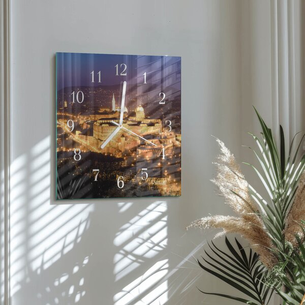 Skleněné hodiny Město Budapešť zskb-30x30-00082639