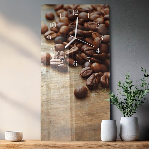 Skleněné hodiny vertikální Kávová zrna zsppb-30x60-00091968