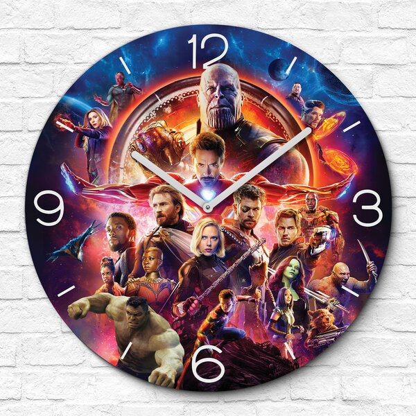DUBLEZ | Nástěnné hodiny Avengers - Infinity War | UV tisk, Premium