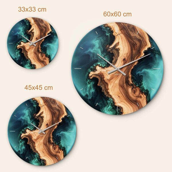 DUBLEZ | Moderní dřevěné hodiny - Oceana | UV tisk, Premium