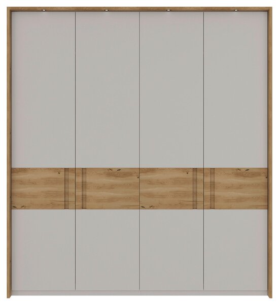 ŠATNÍ SKŘÍŇ S OTOČNÝMI DVEŘMI, dub, barvy dubu, světle šedá, 202/225/60 cm Dieter Knoll - Šatní skříně
