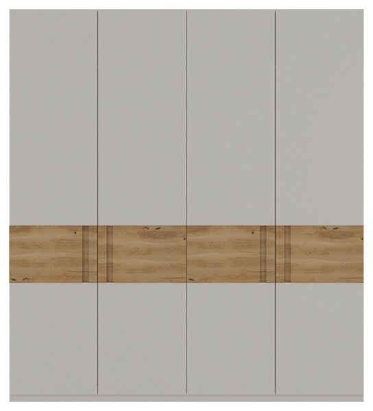 ŠATNÍ SKŘÍŇ S OTOČNÝMI DVEŘMI, dub, barvy dubu, světle šedá, 202/225/60 cm Dieter Knoll - Šatní skříně