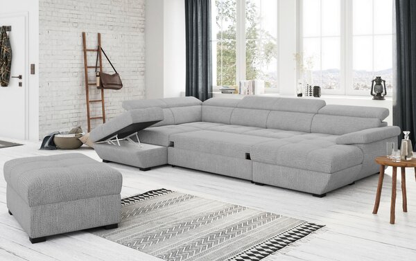 SEDACÍ SOUPRAVA, textil, šedá Welnova - Sedací soupravy