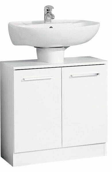 SKŘÍŇKA POD UMYVADLO, bílá, bílá, 60/62/33 cm Carryhome - Koupelnové série