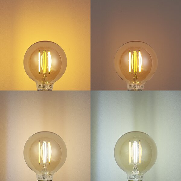 Chytrá stmívatelná LED žárovka E27 G95 zlatá 7W 806 lm 1800-6500K
