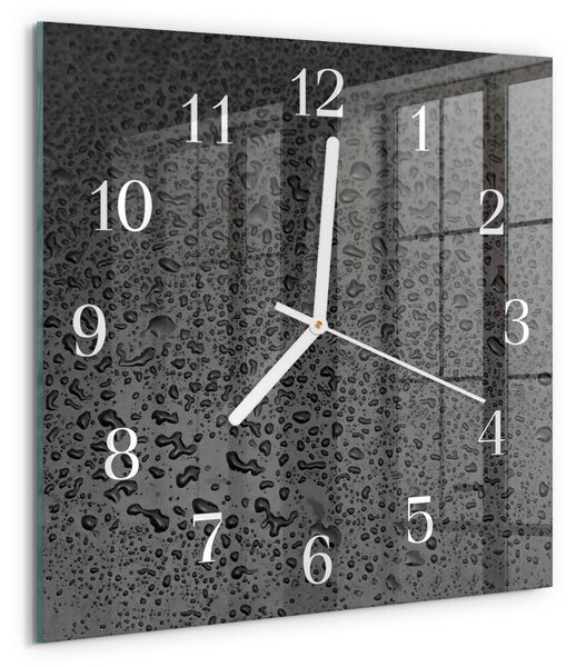 Skleněné hodiny Kapky vody zskb-30x30-00082262